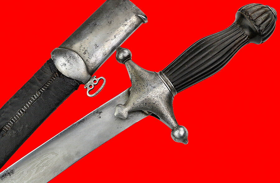 Rare 19th C. Islamic SOSUN-PATA Shamshir Sword w/ Turkish Ribbon Damascus Blade