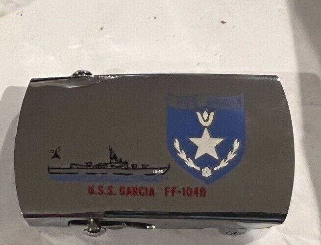 USS Garcia FF-1040 Zippo Belt Buckle - in box