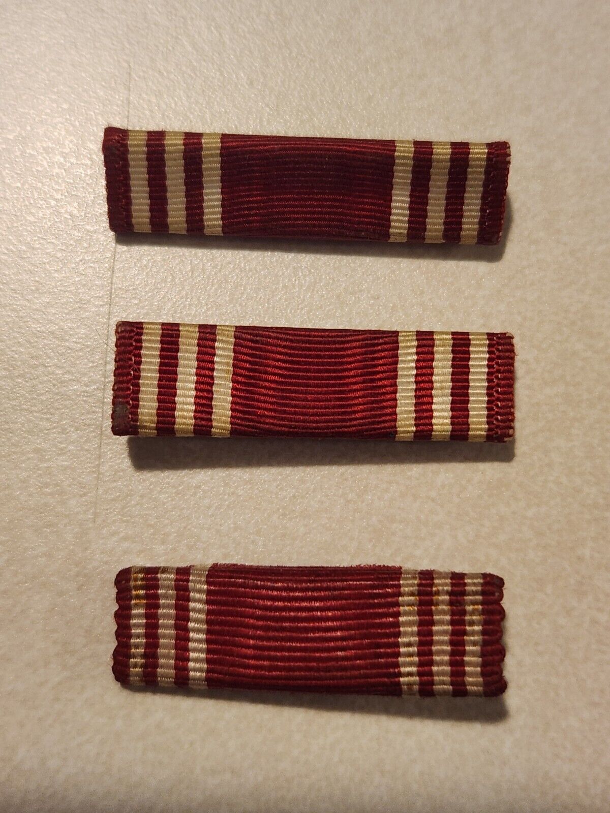Lot Of 3 Ww2 Army Good Conduct Ribbons One Being British Made.