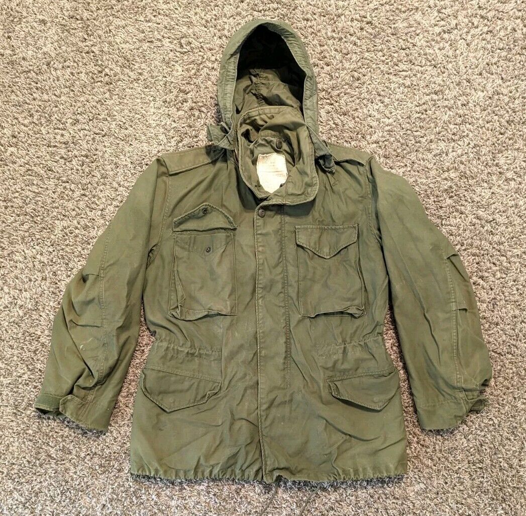 Vintage Jacket Medium Regular field coat Mens Military 8415-00-782-2939 Zip Hood