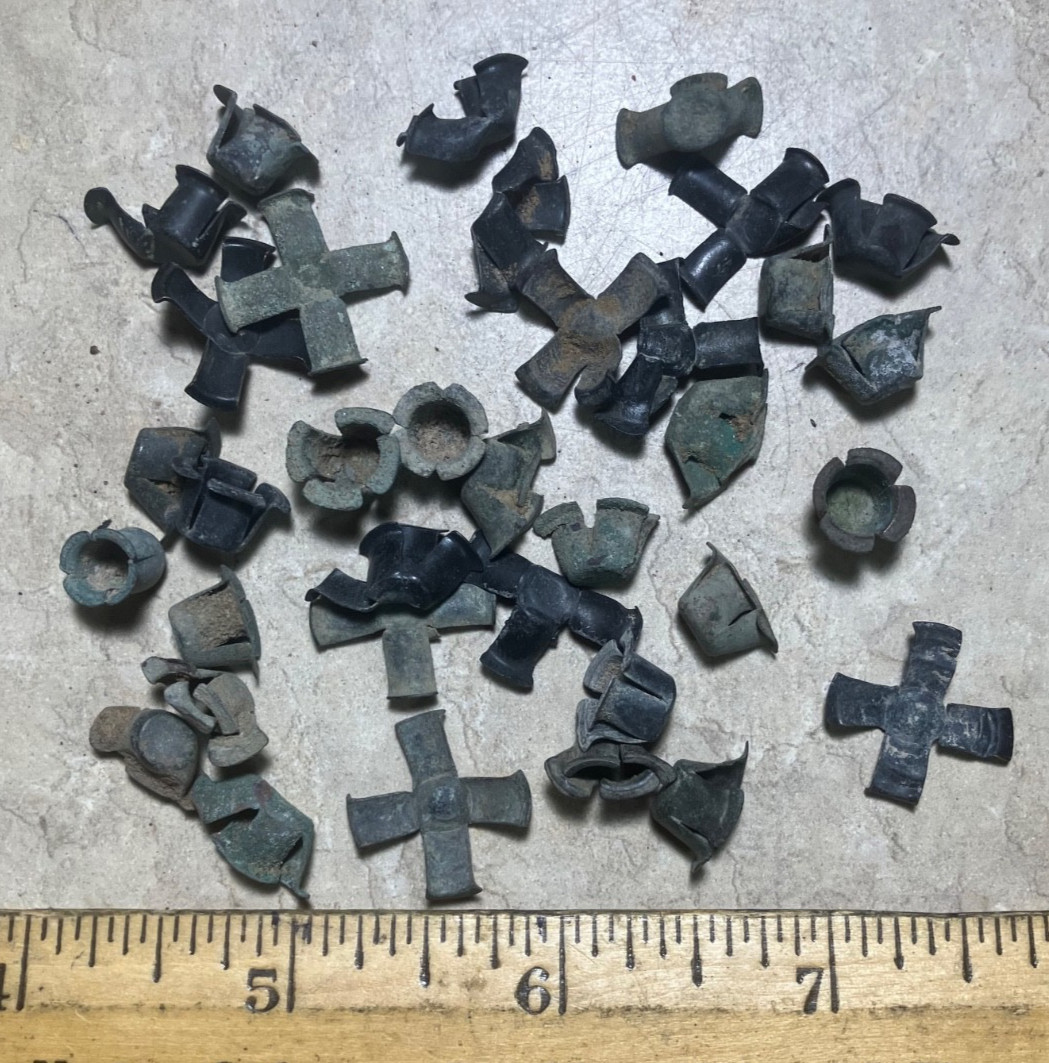 Large Lot of dug relic brass musket caps-Found Fort Fillmore, NM