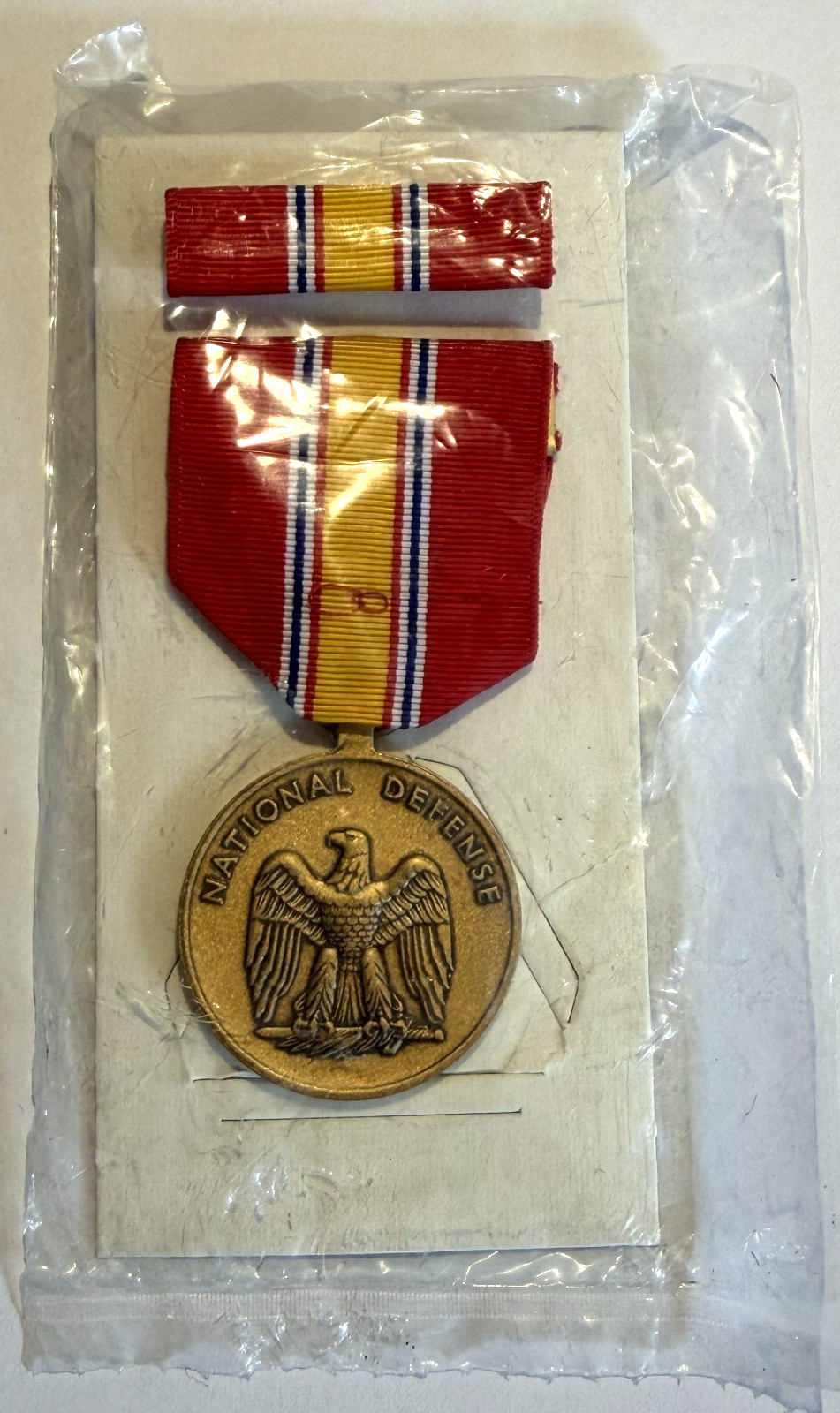 National Defense Service Medal & Ribbon Set Military GI Issue New in Plastic