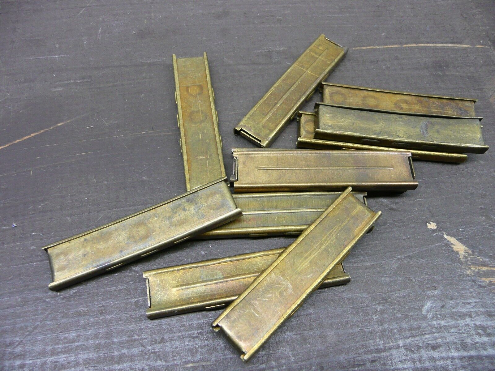 8mm Mauser Stripper Clips, Brass 2-piece type, 5-PACK
