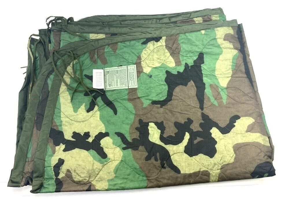 Made in USA Army USMC Military Woodland Camo Poncho Liner WOOBIE Army Blanket GI