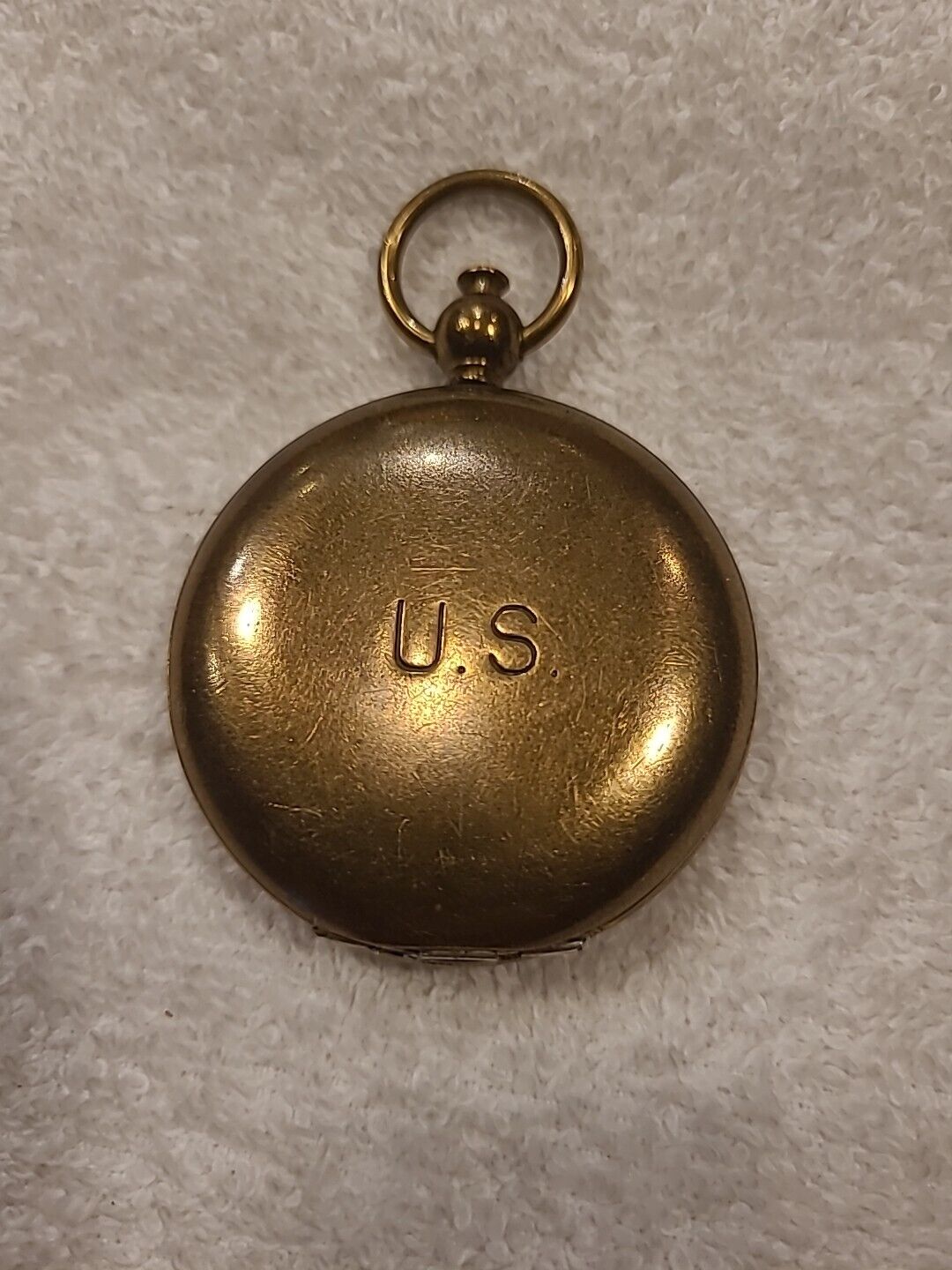 Vtg WALTHAM Brass WW2 Compass US Army Military Pocket Compass  Glass