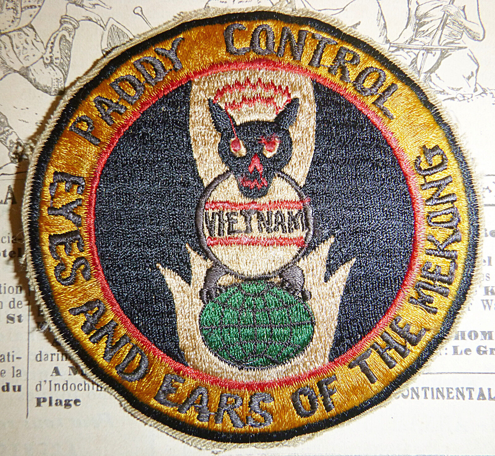 Eyes and Ears of the Delta  - Patch - PADDY CONTROL MEKONG - Vietnam War - V.485
