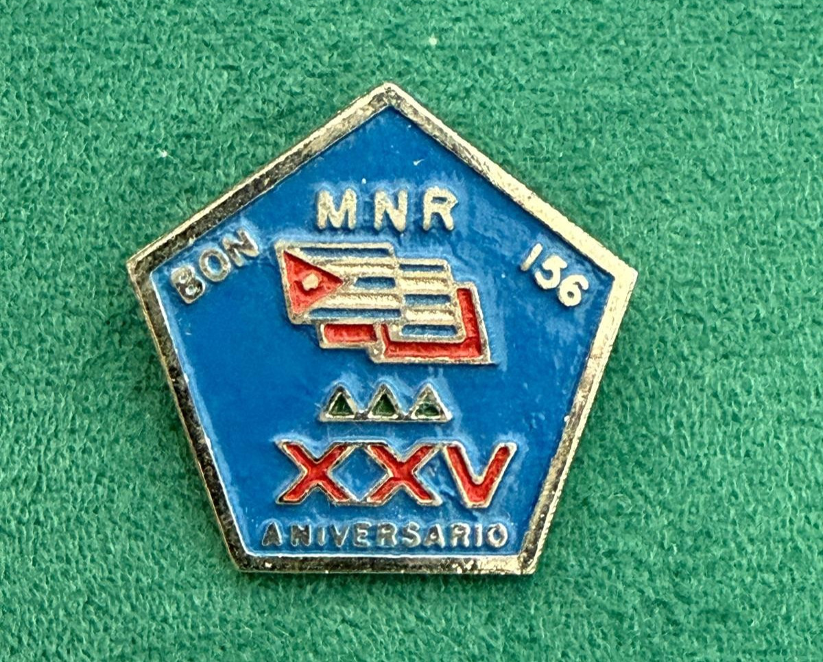 Vintage Cuba MNR 156 XXV 25th Anniversary Cuban Enamel Pin Badge Rare
