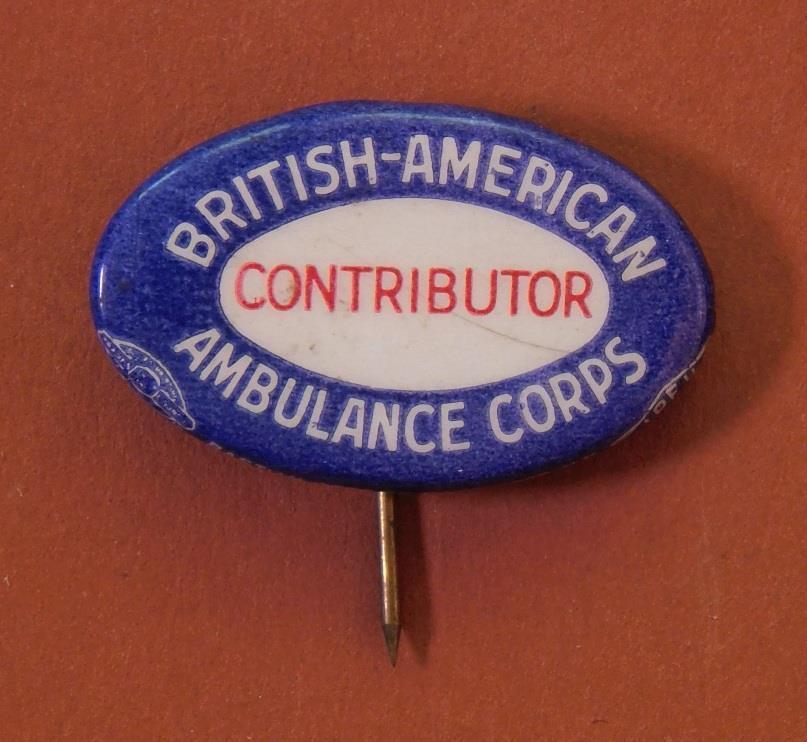 WWI British-American Ambulance Corps Contributor Celluloid Pin tra1-6