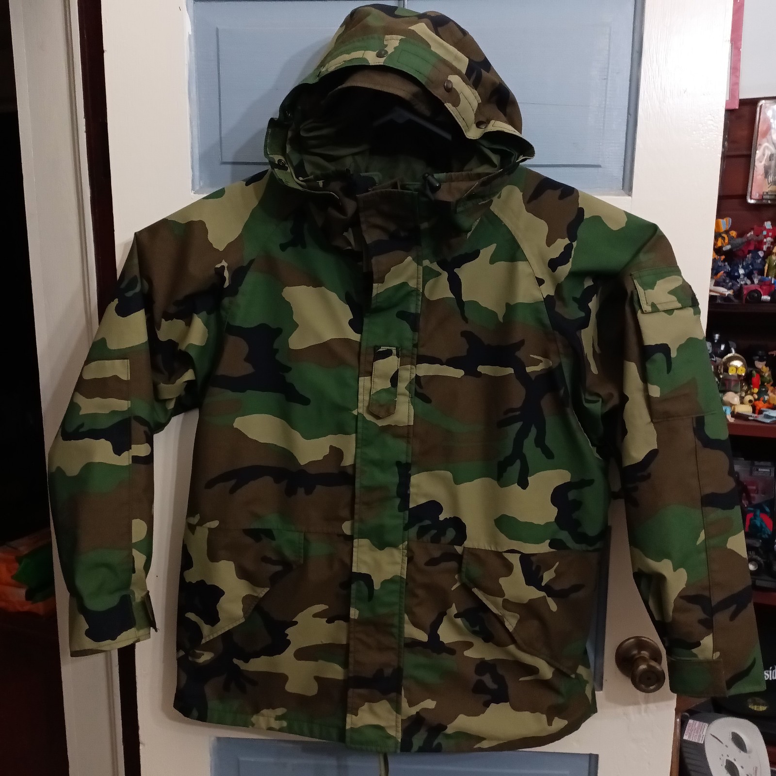 Parka Cold Weather Camouflage Large Reg Cant Get Zipper To Work Buttons Up W95