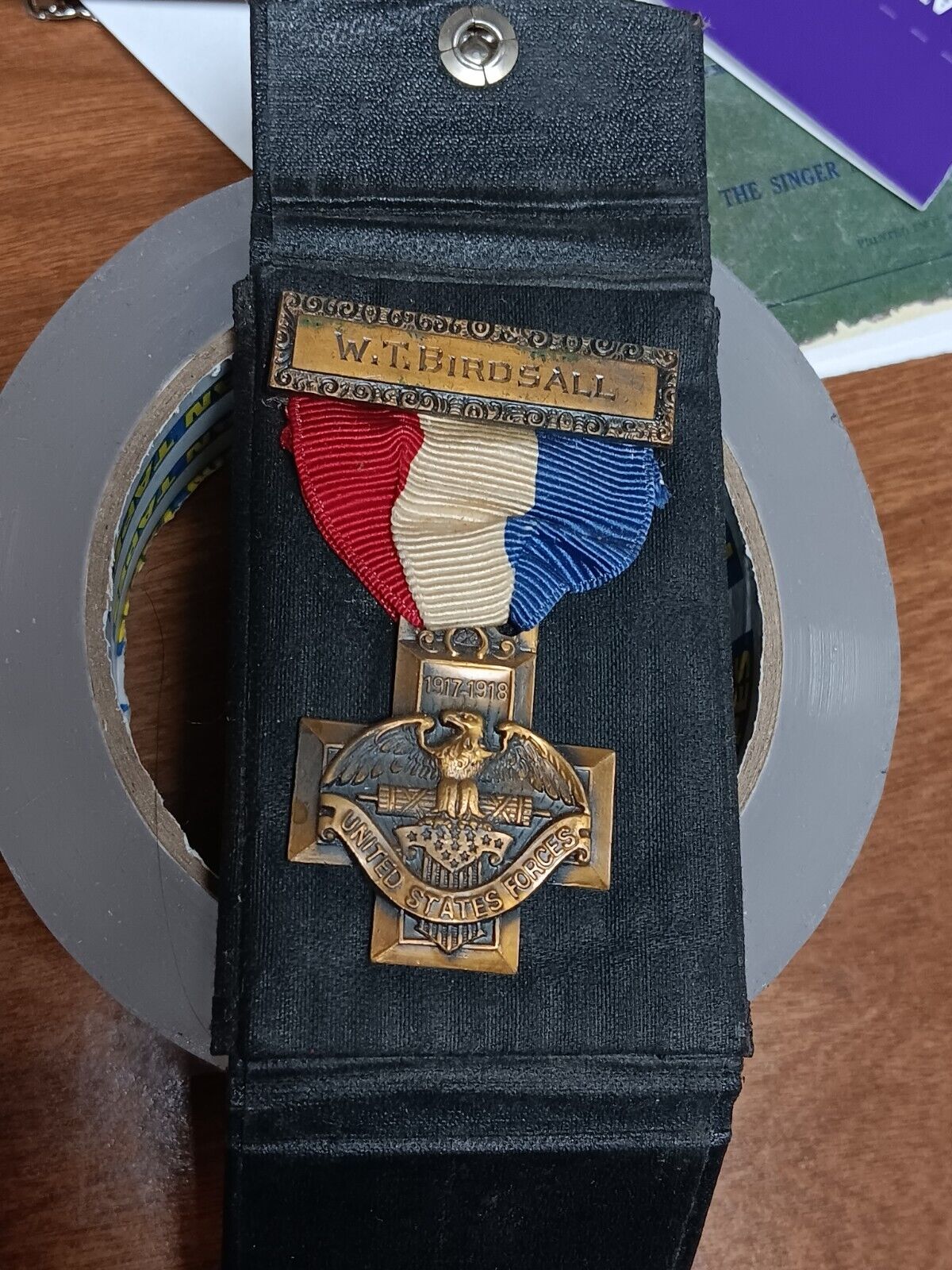 World War One United States Forces Medal from Montclair, NJ.   W.T. Birdsall