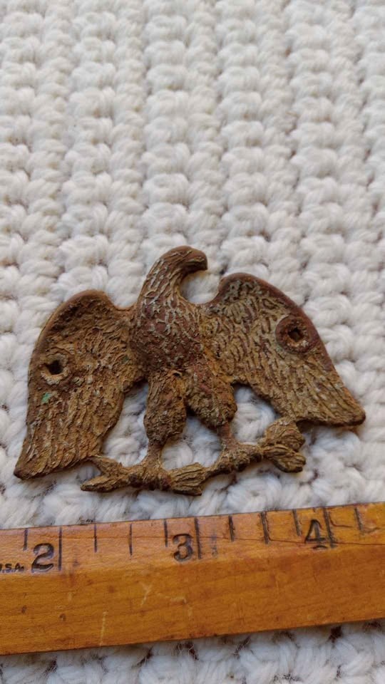 Dug Civil War brass cast Eagle box plate Richmond VA camps