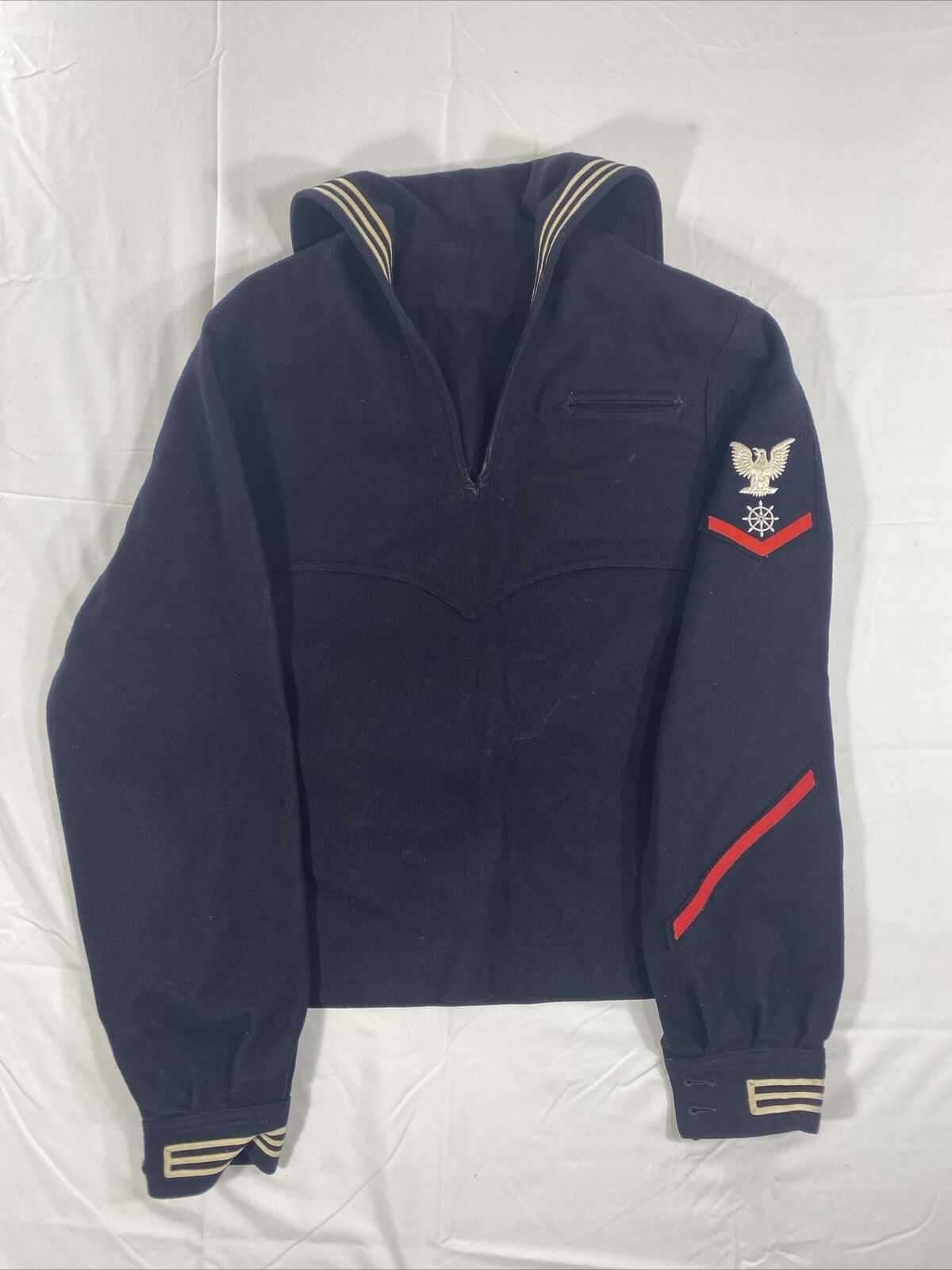 Vintage US NAVY Uniform Top Mens Cracker Jack Sailor 100% Wool Jacket Naval