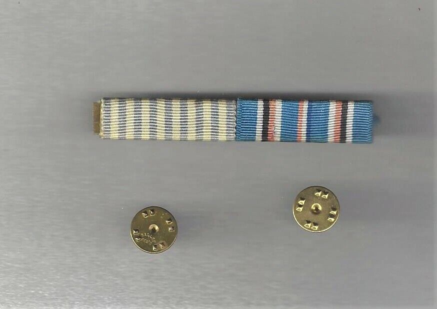 WW2 Mounted 2 Medal RIBBON BAR 4 AMERICAN CAMPAIGN & UNITED NATIONS KOREA MEDAL