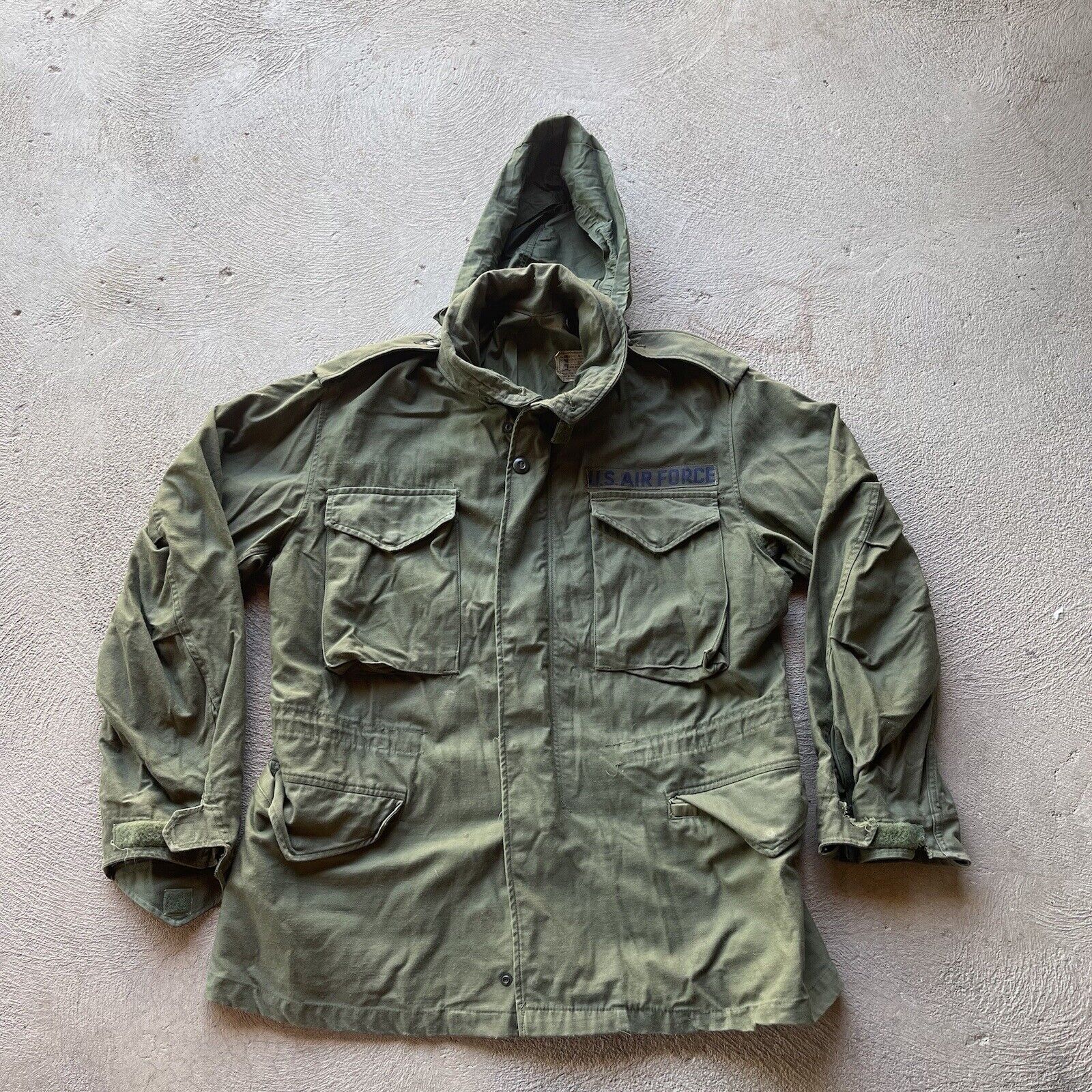 Vintage Military Jacket Medium Regular OG 107 Field Coat Sateen M65 Cold Weather
