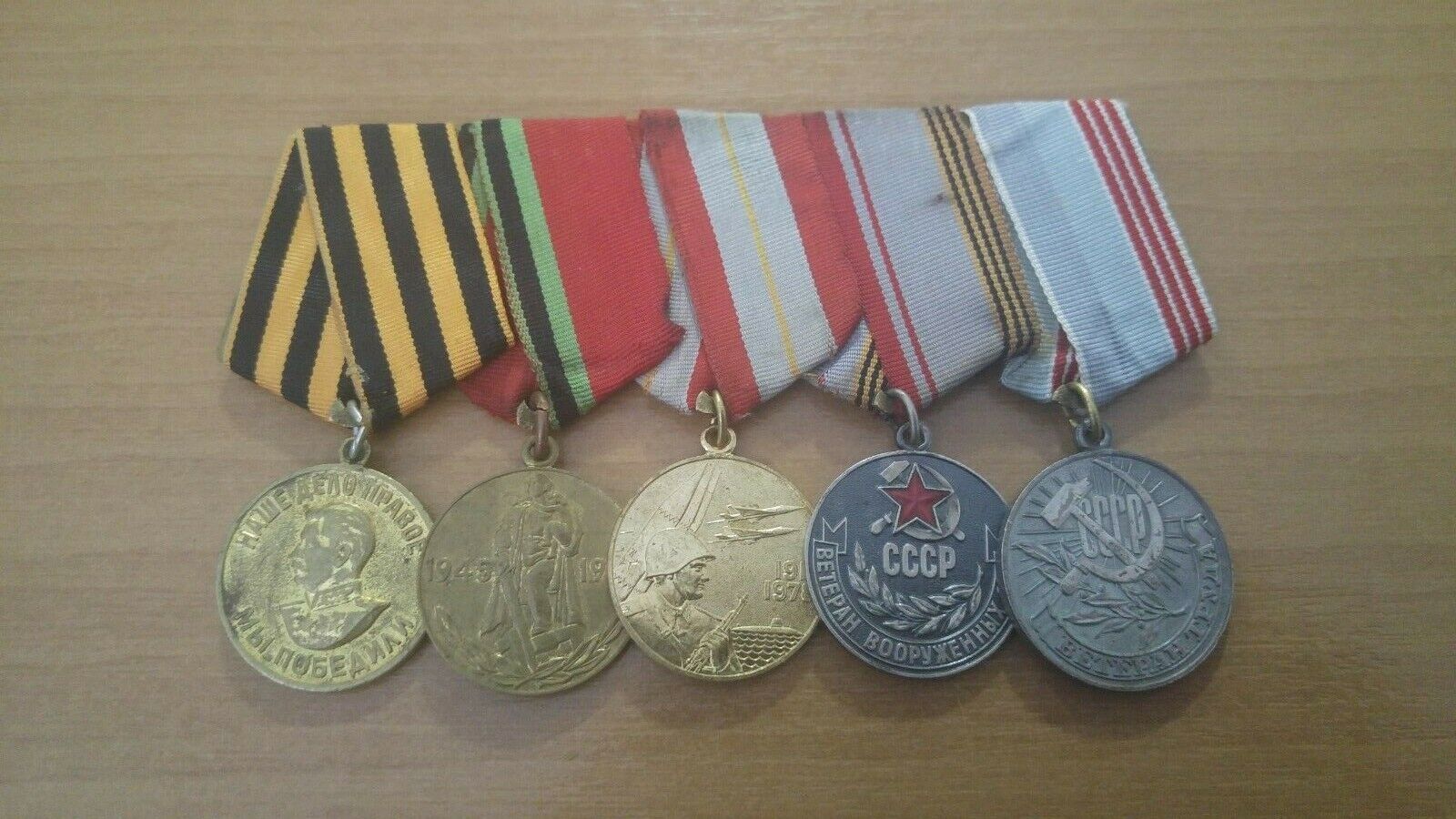 Russia USSR 5 medals  Excellent condition  100 % Original