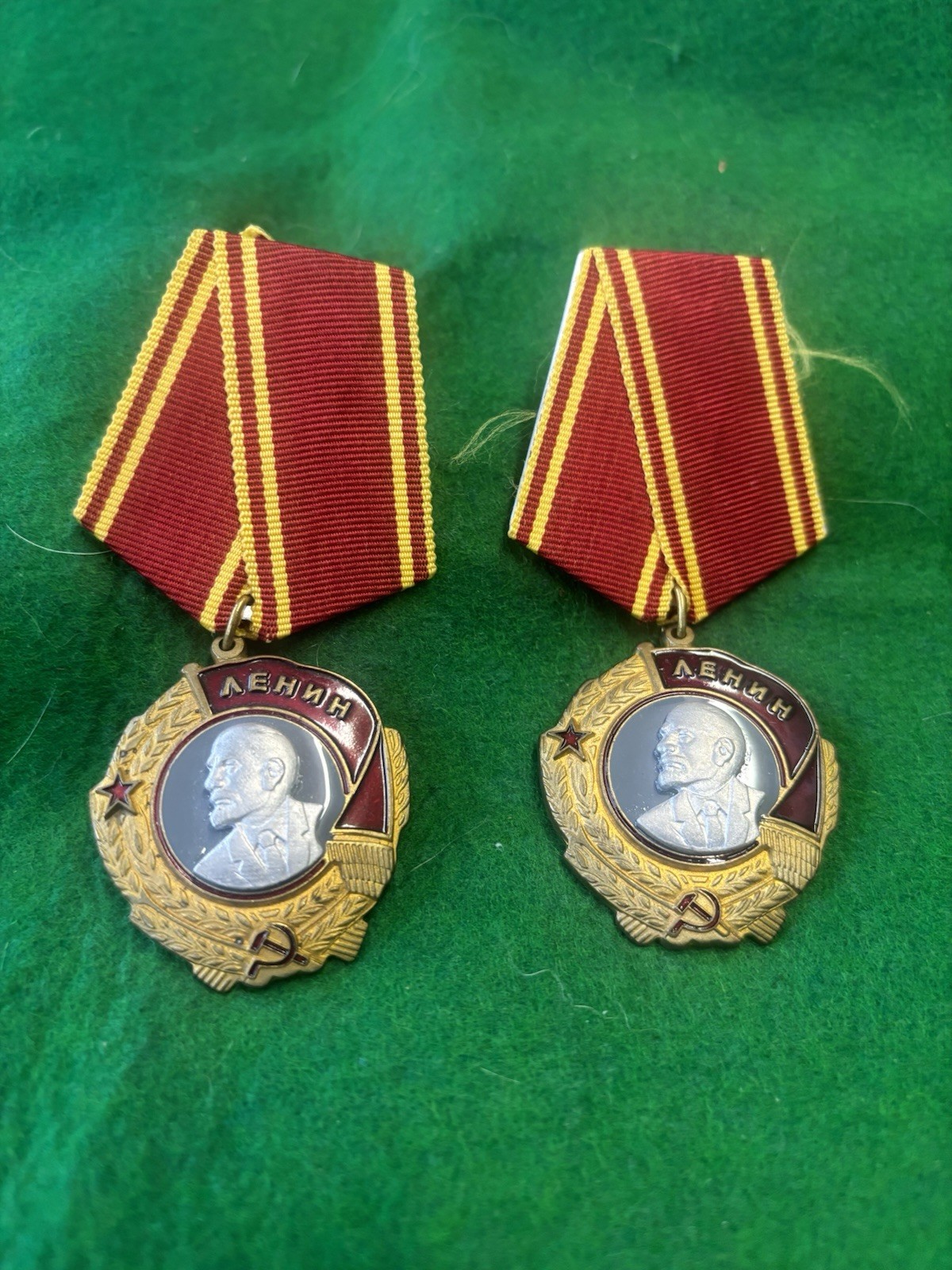 Soviet Russian star Medal Military Banner Order Badge LENIN