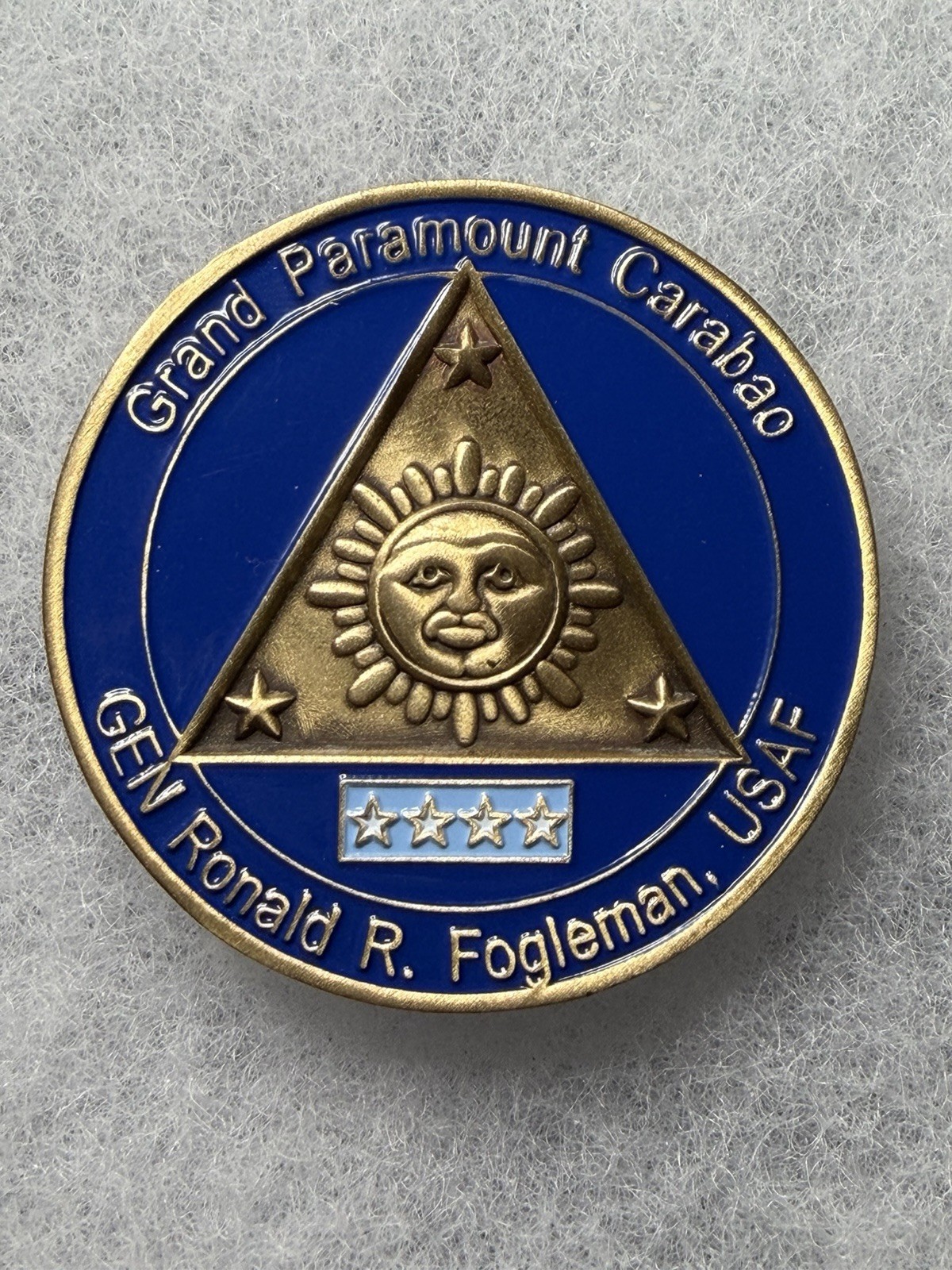 RARE Beautiful 111th Carabao Challenge Coin (4 Star General Ron Fogleman, USAF)
