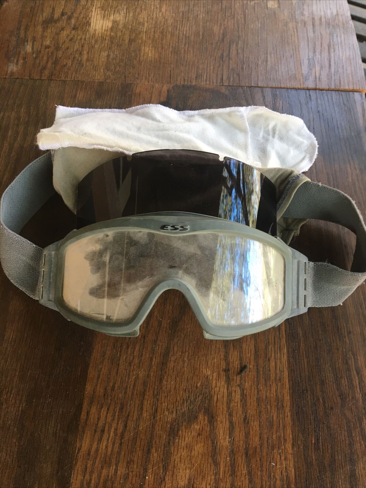 Used ESS Military Goggles Light Green
