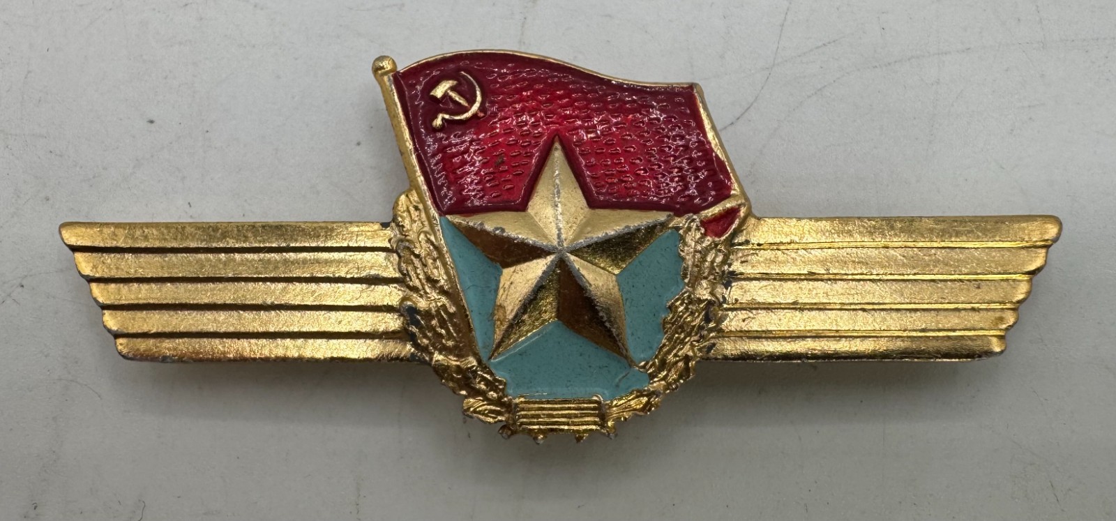 Soviet Union Red Army Extended Long Service Badge Wings Clasp Pin Award USSR
