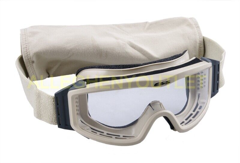 US Military ESS Profile NVG Ballistic Goggles Desert Tan Clear USGI Eye Ware GC