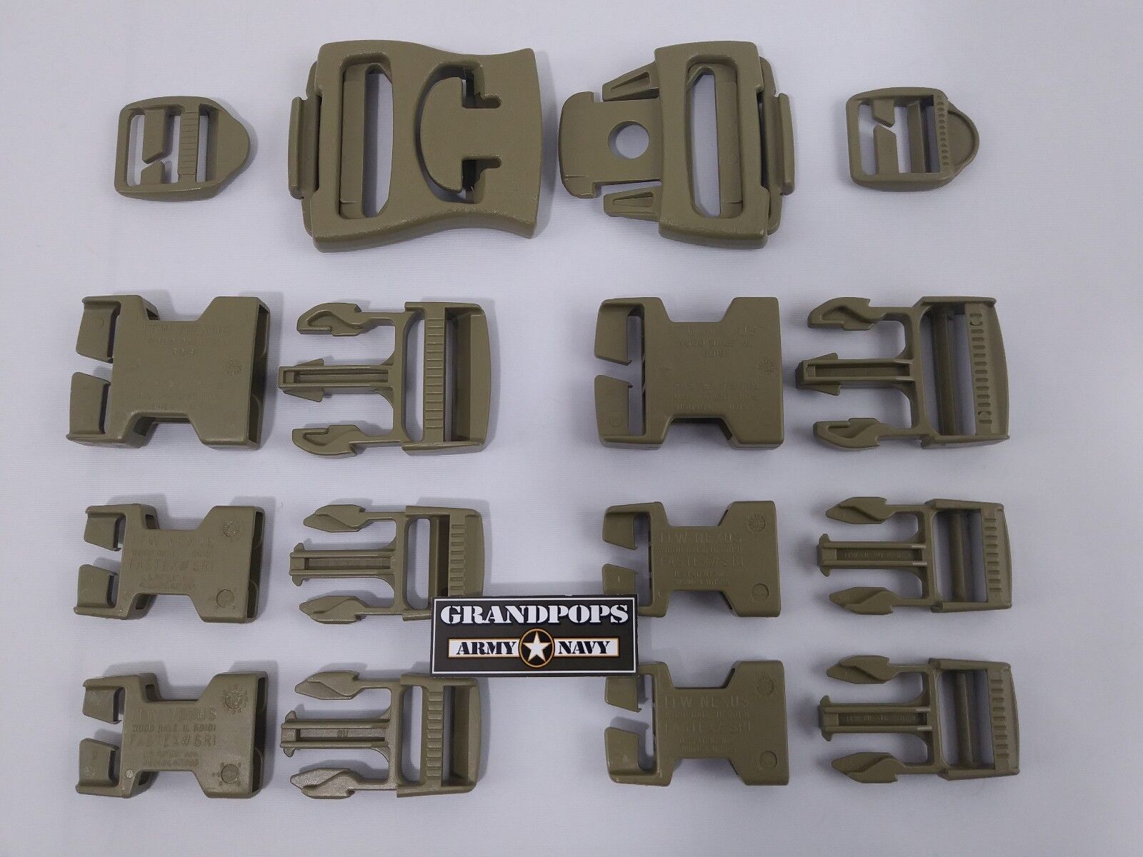 ITW Fastex ILBE Molle Repair Buckles 16 PIECE SET 