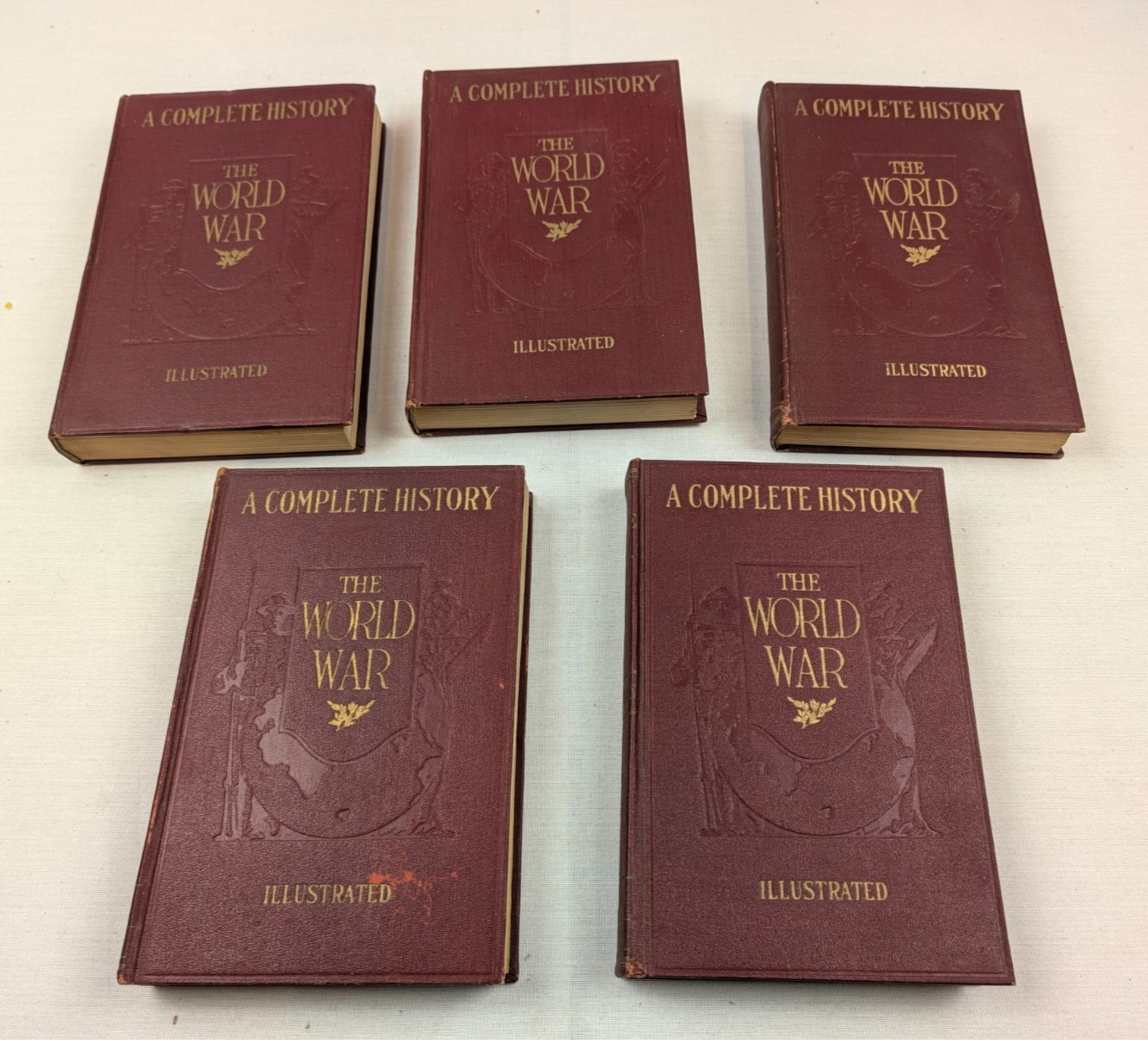 A Complete History of the World War in Five Volumes Illustrated HC Books 1919