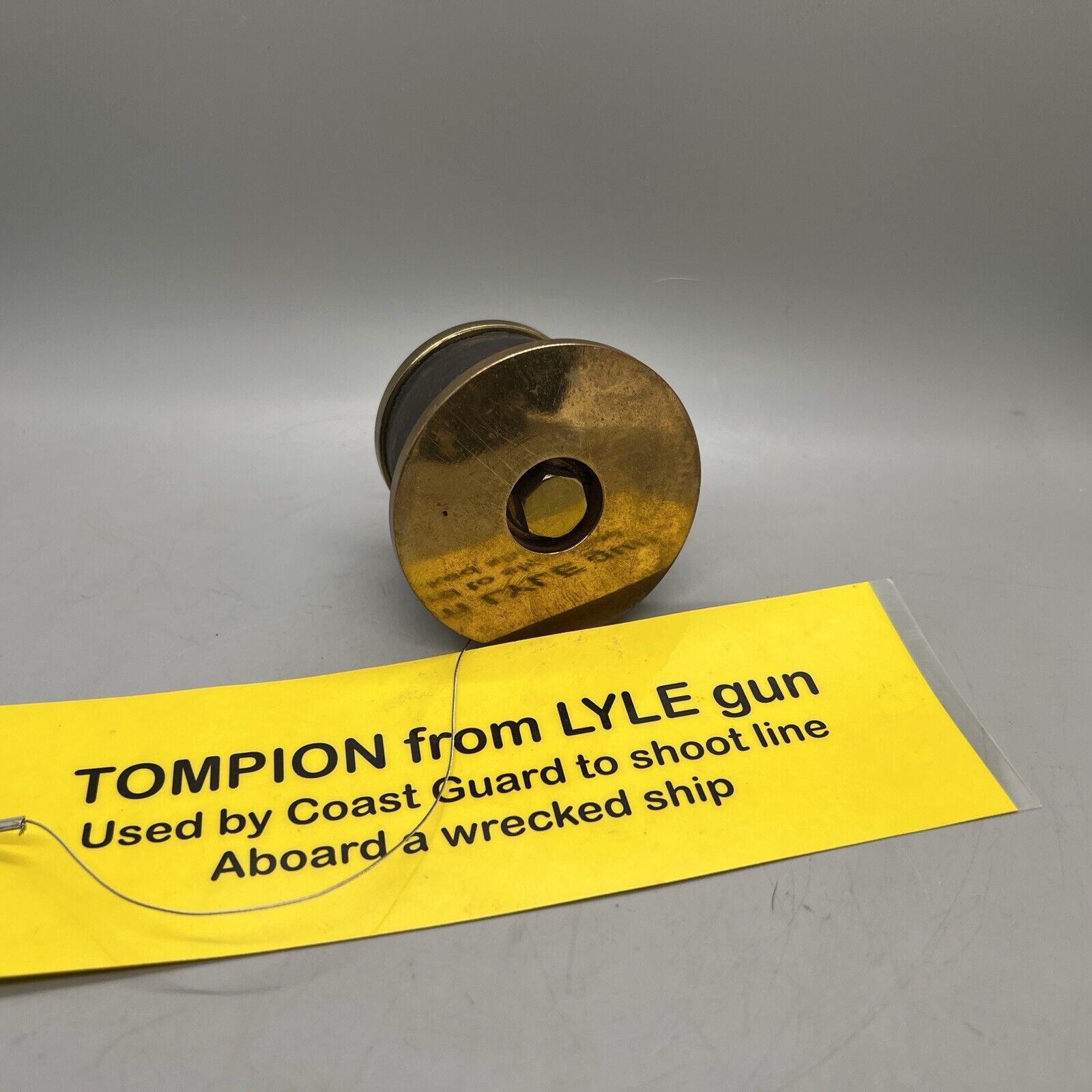 Naval Tompion for 2 Inch Lyle Gun Original   2” Cost Guard Brass