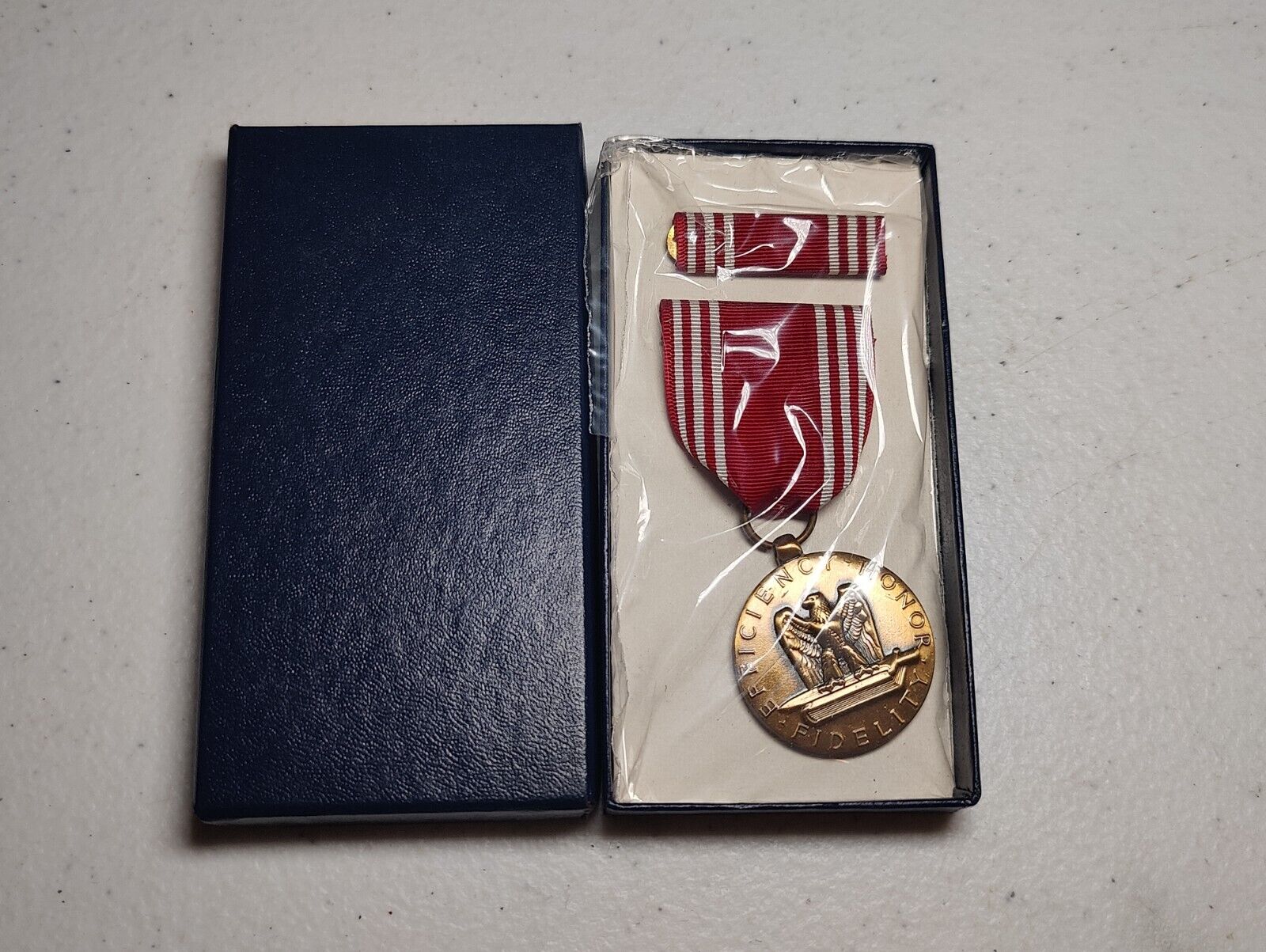 Original Authentic Vietnam Era US Army Good Conduct Medal w/ Box Ribbon Pin