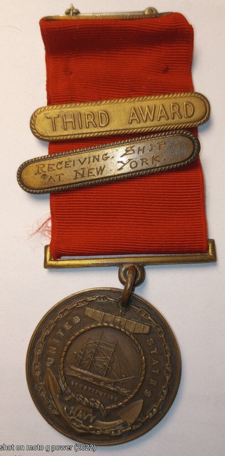 1919 US Navy Good Conduct Medal Engraved CSC 51989 EDWARD FLYNN NAVAL HOSPITAL 
