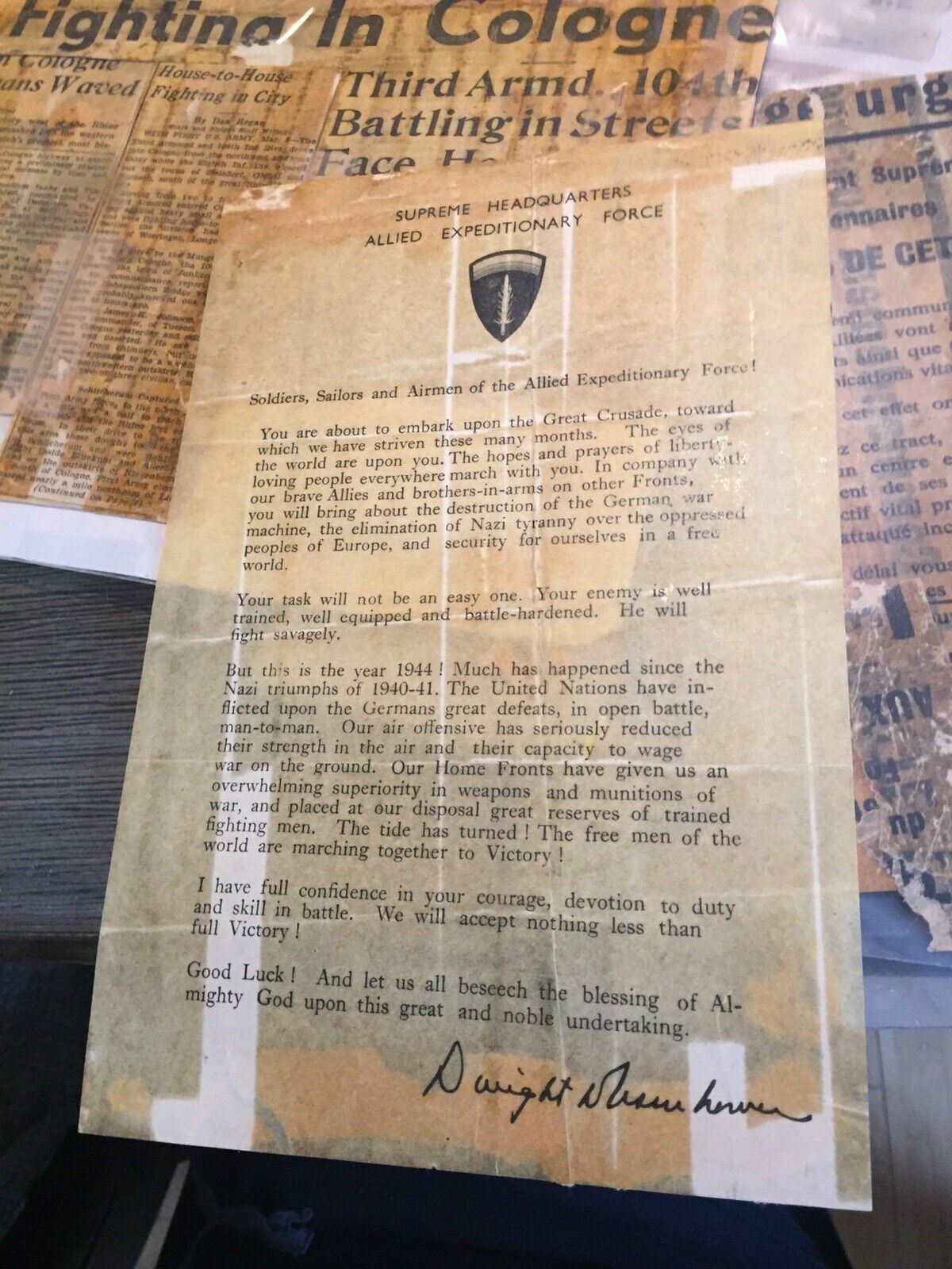 ww2 d day Dwight D Eisenhower Letter Vet Estate Rare World War ll History