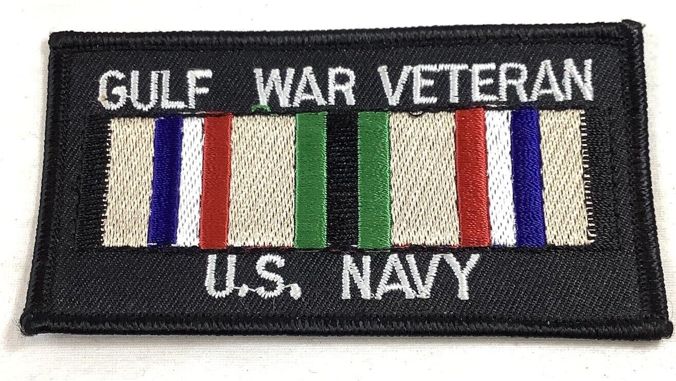 US Navy Patch Gulf War Veteran Embroidered Hat/Jacket/Vest Navy Ribbon Patch