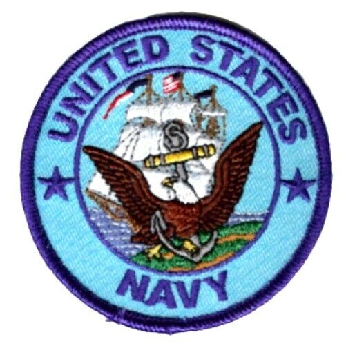  US NAVY EMBROIDERED ROUND PATCH USA UNITED STATES MILITARY PATCHES