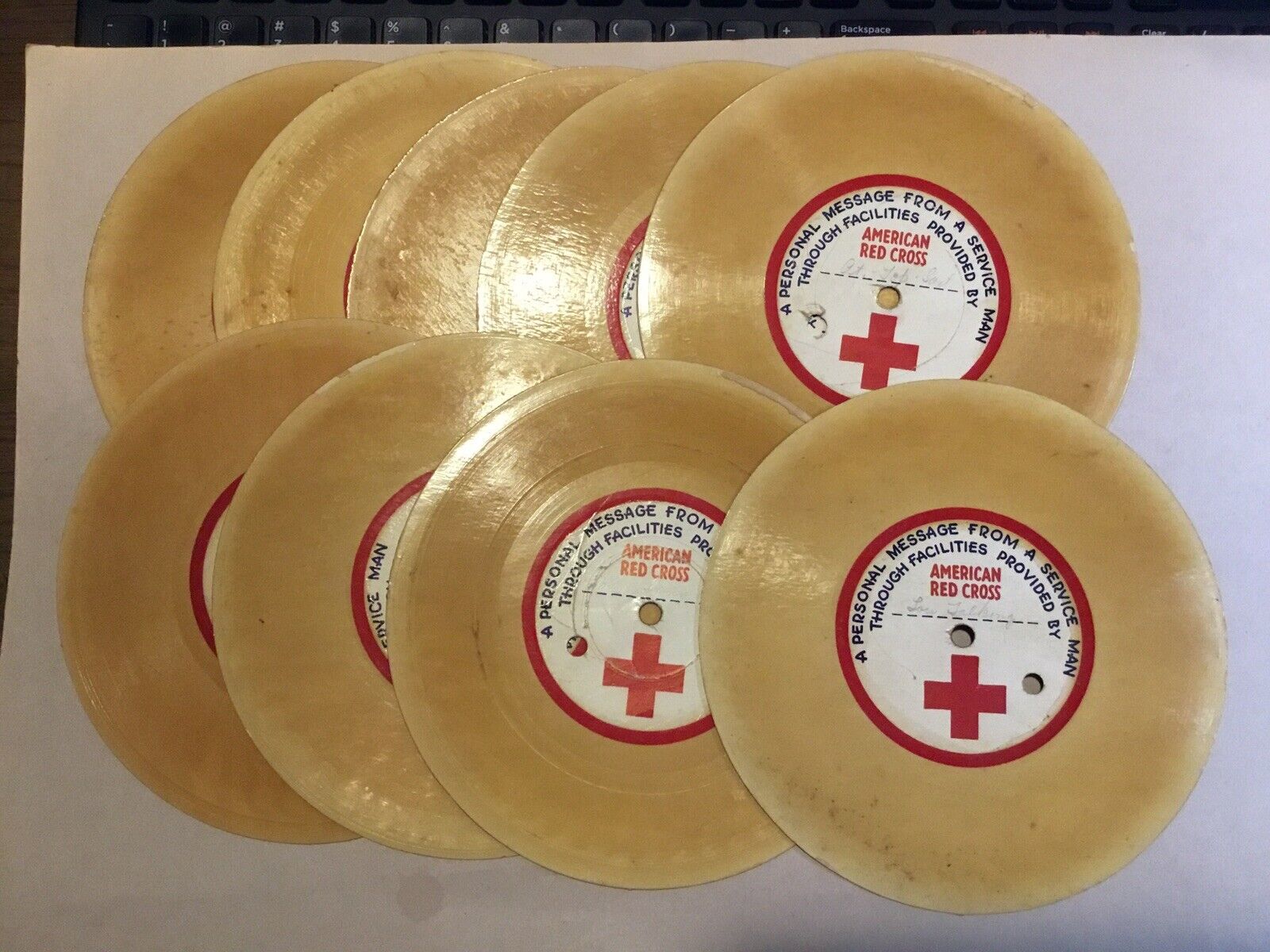 9 WWII AMERICAN RED CROSS WW2 Audiodisc Record Message from Serviceman
