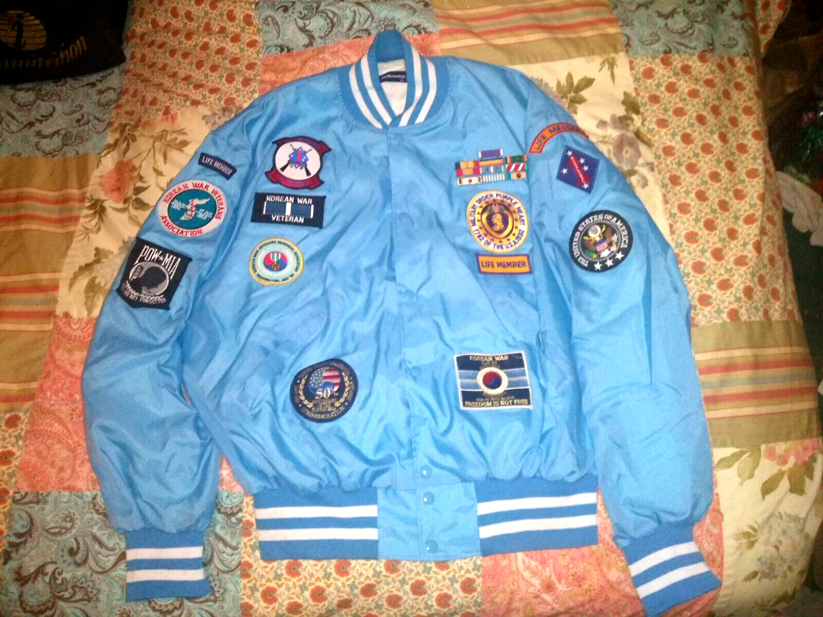 Korean war veteran jacket with patches