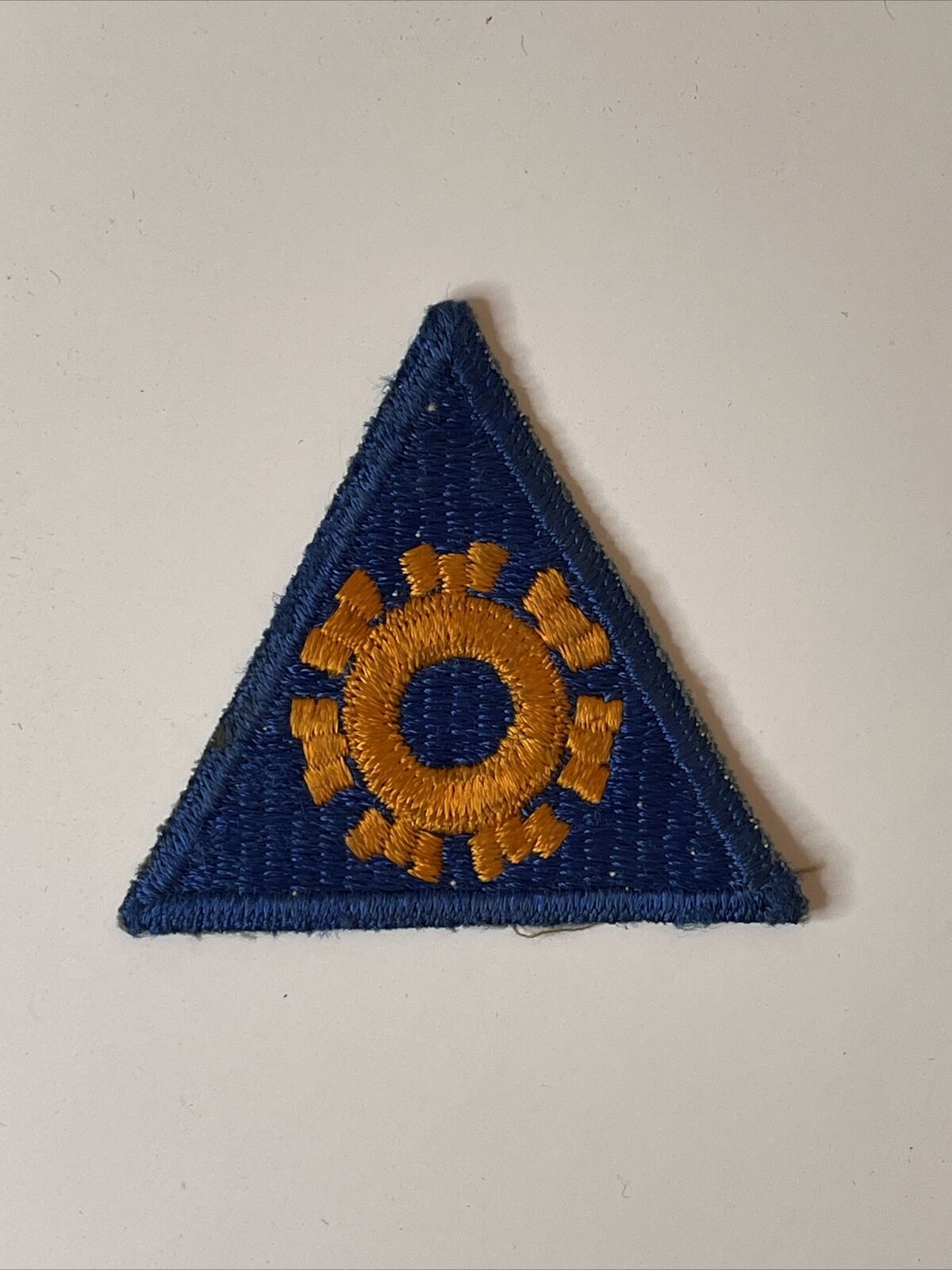 Vintage Military Patch Unit Unknown Blue Gold Triangle