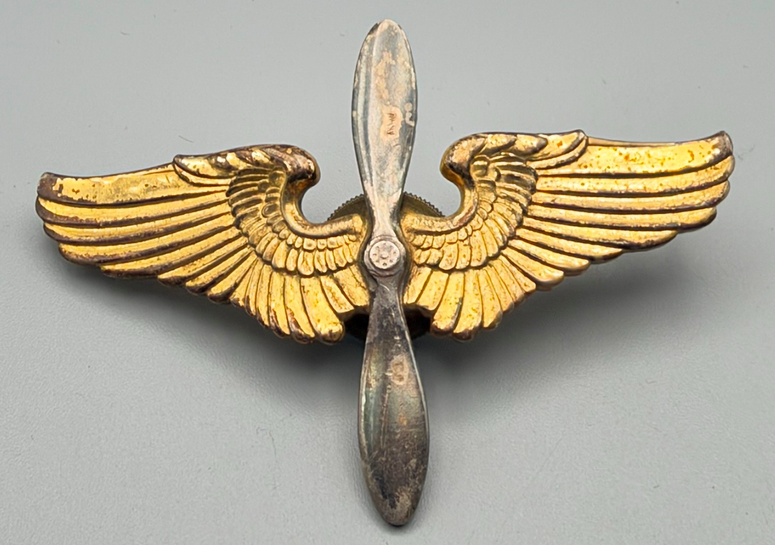 WWII Army Air Forces Cadet Pilot Full Size 3 Inch Wings Badge NICE SHAPE