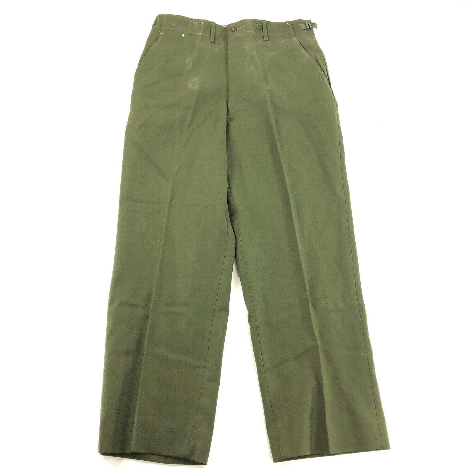 Army OG 108 Wool Trousers Vintage 1951 Winter Military Olive Green Pants DEFECT