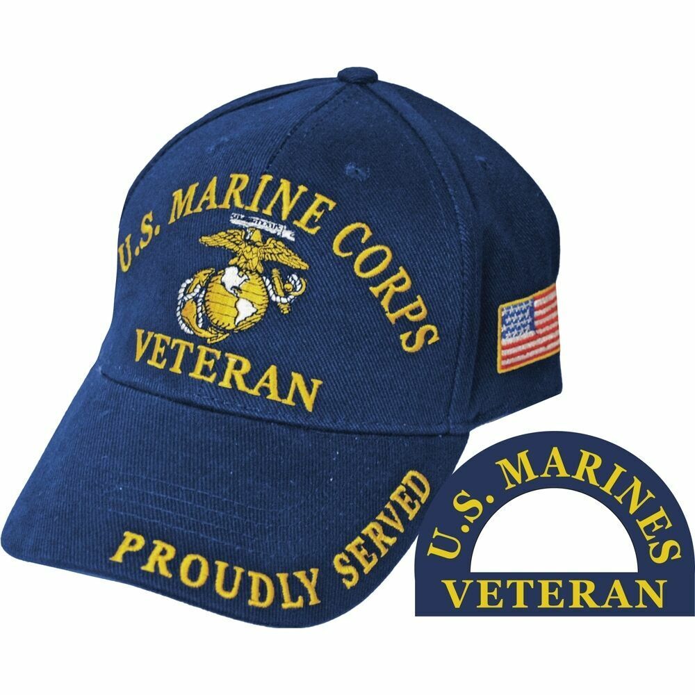 U.S Military Marine Corps Veteran Embroidered USMC Licensed Baseball Hat Cap 
