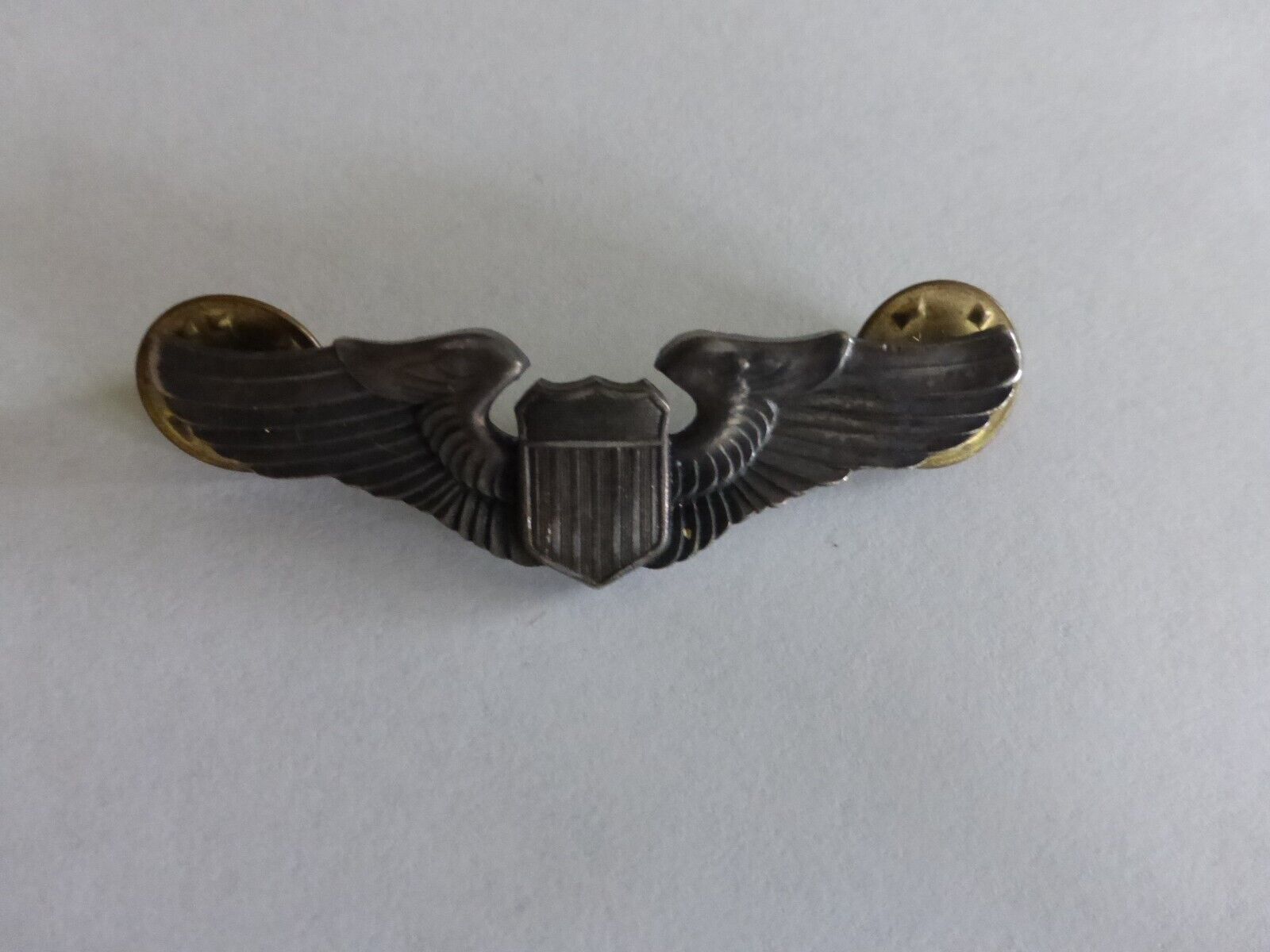 Vintage WW2 US Army Air Corps/Air Force Sterling Silver Pilot Wings Pin