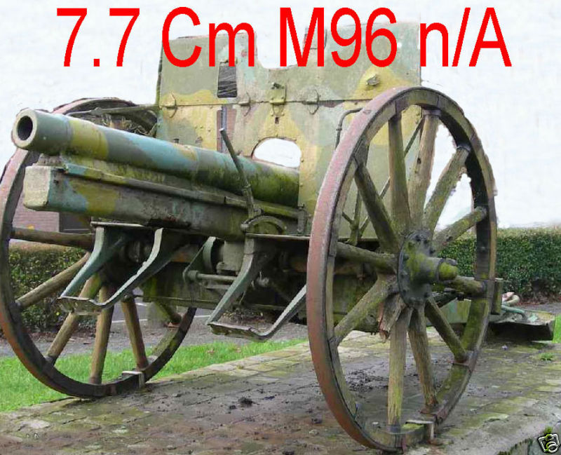 GERMAN GUN 7.7 Cm.96n/A AMMUNITION WW1-COLOR REFERENCE,SHELL,FUZE, CARTRIDGE NEW