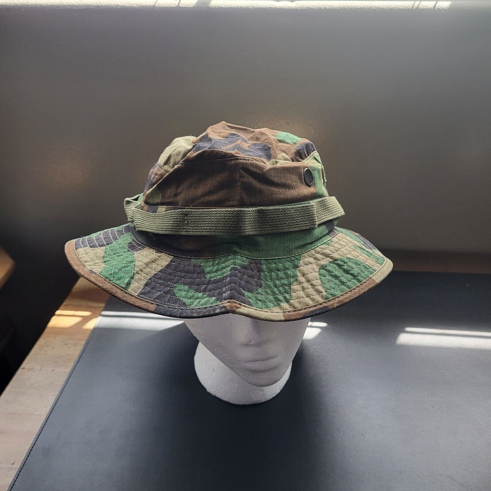 Vintage US Army BDU Camouflage Hot Weather Boonie Cap Hat Sun Men 7