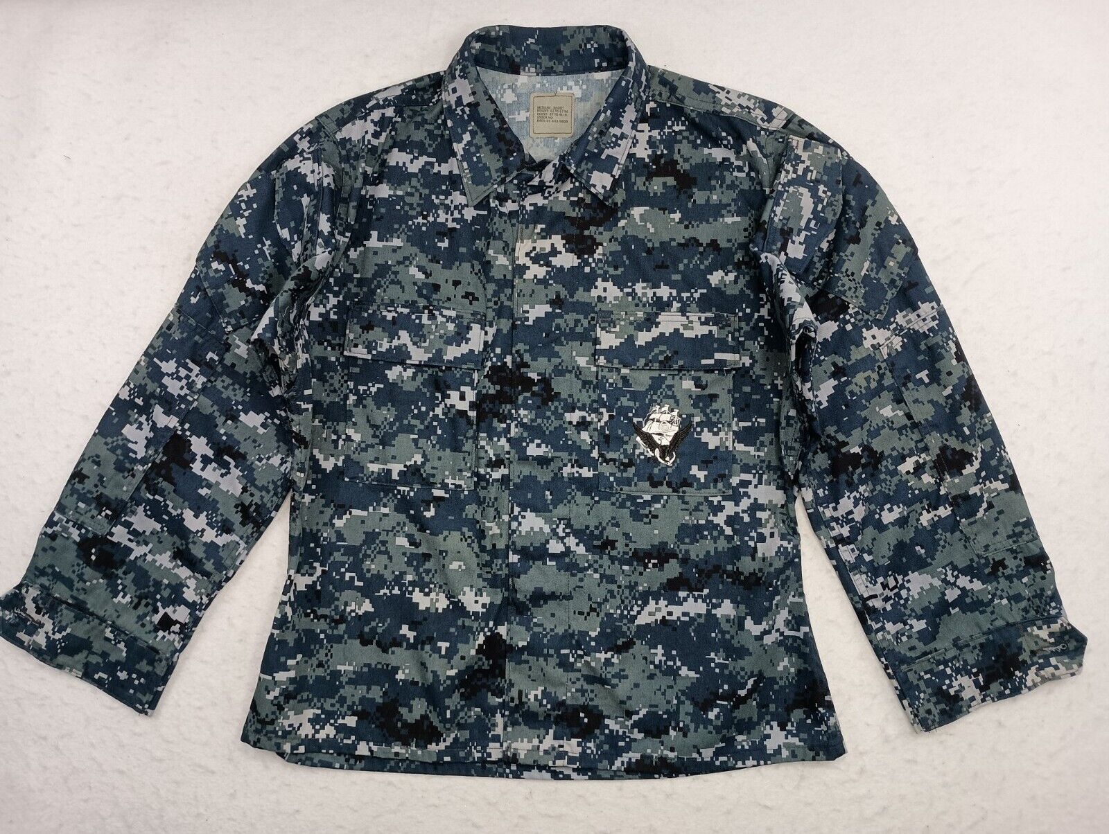 US Navy Jacket Womens Medium Digital Camo Pattern Medium Working Blouse Shirt