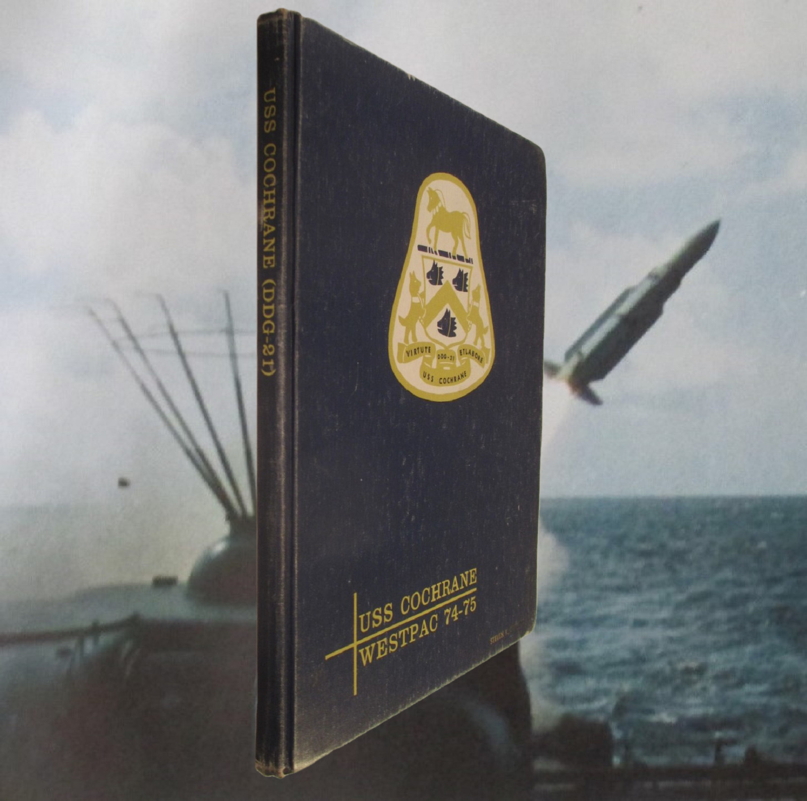 USS Cochrane Westpac 1974 1975 Navy Cruise Book Photos History Named Copy
