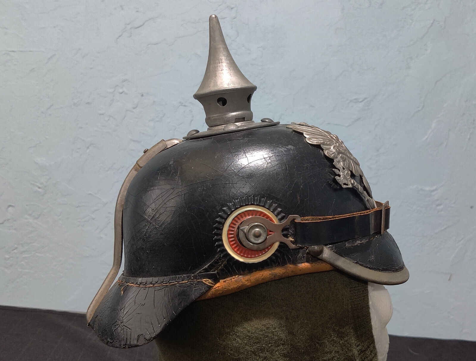 WW1 German Prussian Pickelhaube Helmet - Dated 1915 Genuine Original