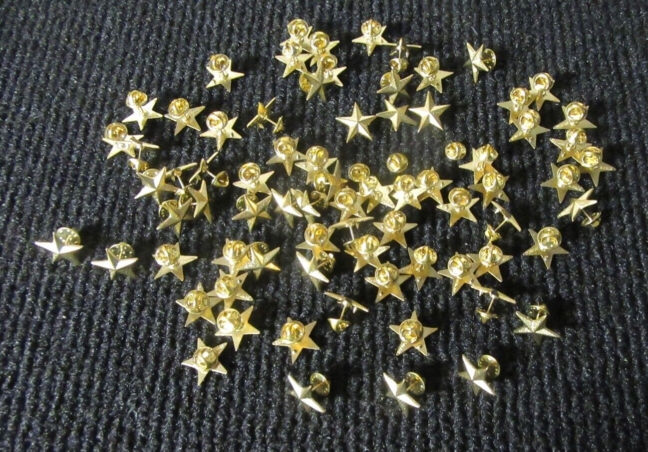 Lot Of 75 Gold Star Pin w/Backs 1
