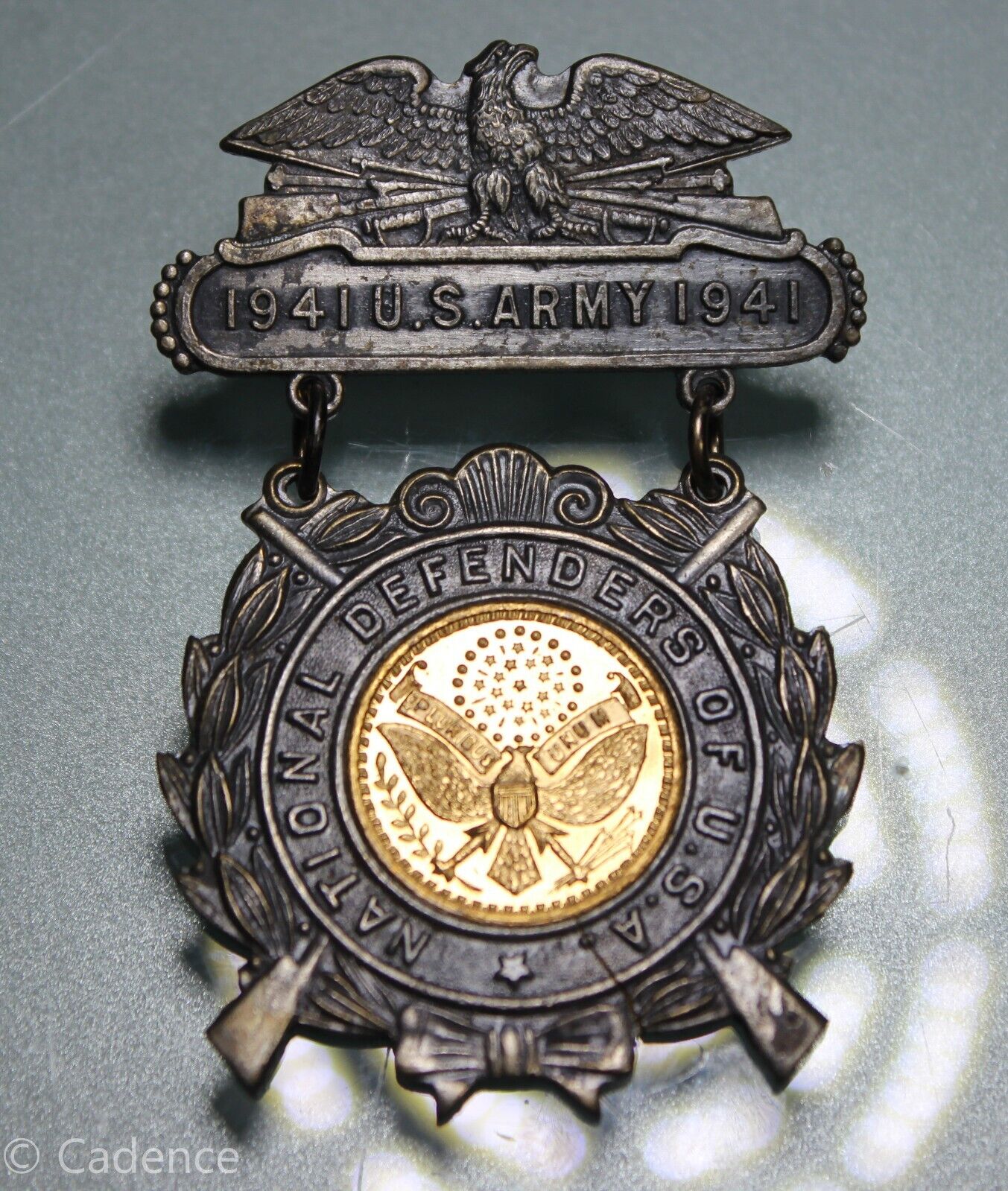 US Pre WW2 1941 Army National Guard Encampment Maneuvers Large Medal MI831