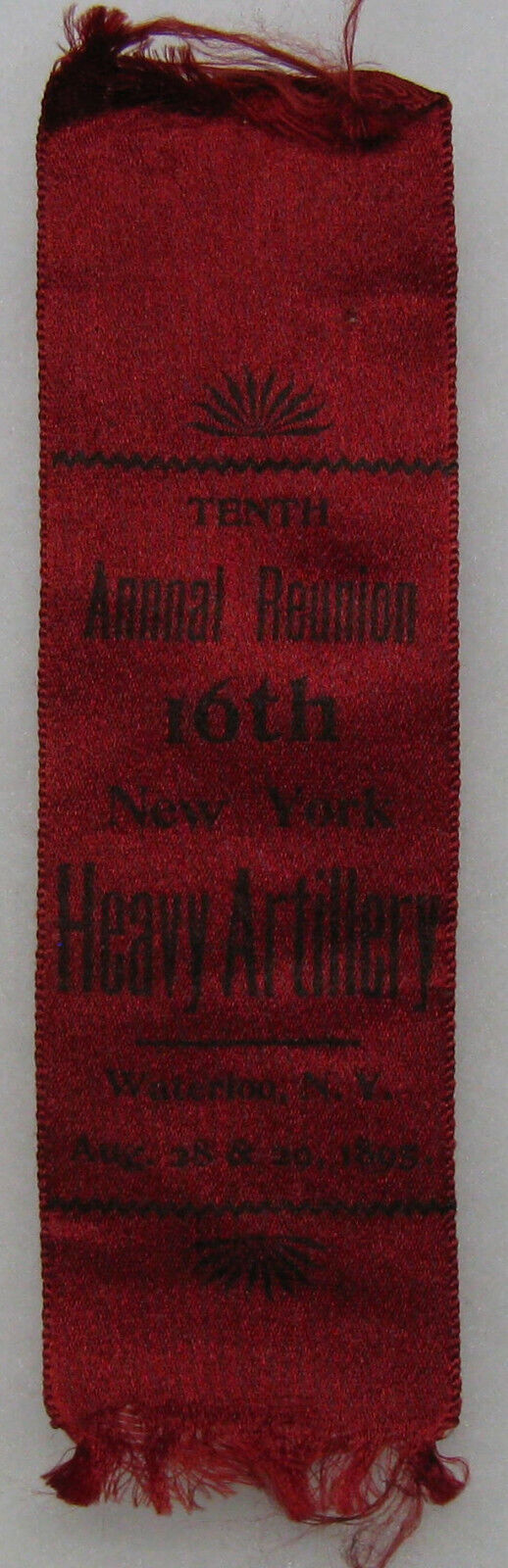 Reunion Ribbon, 16th New York Heavy Artillery, 1895