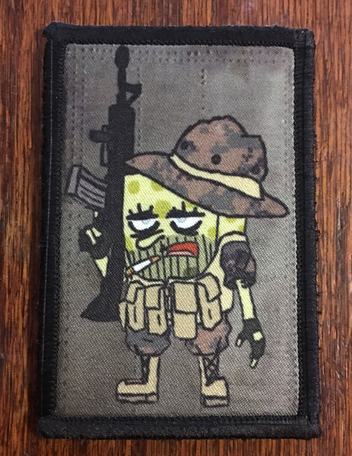 Tactical Spongebob Squarepants Morale Patch Military Army Badge Hook Flag USA
