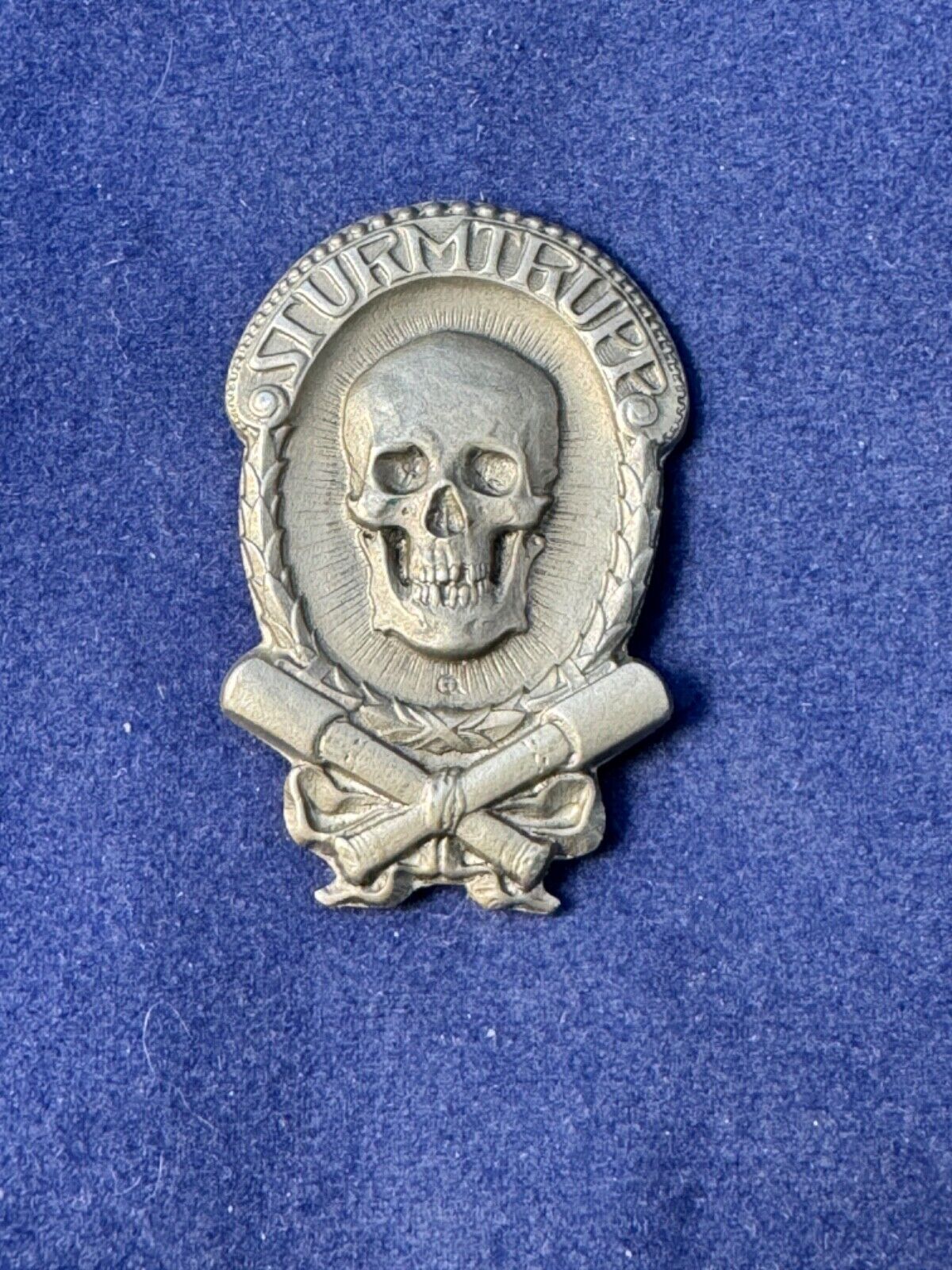 Original WWI Austrian Hungarian STURMTRUPP Cap Badge