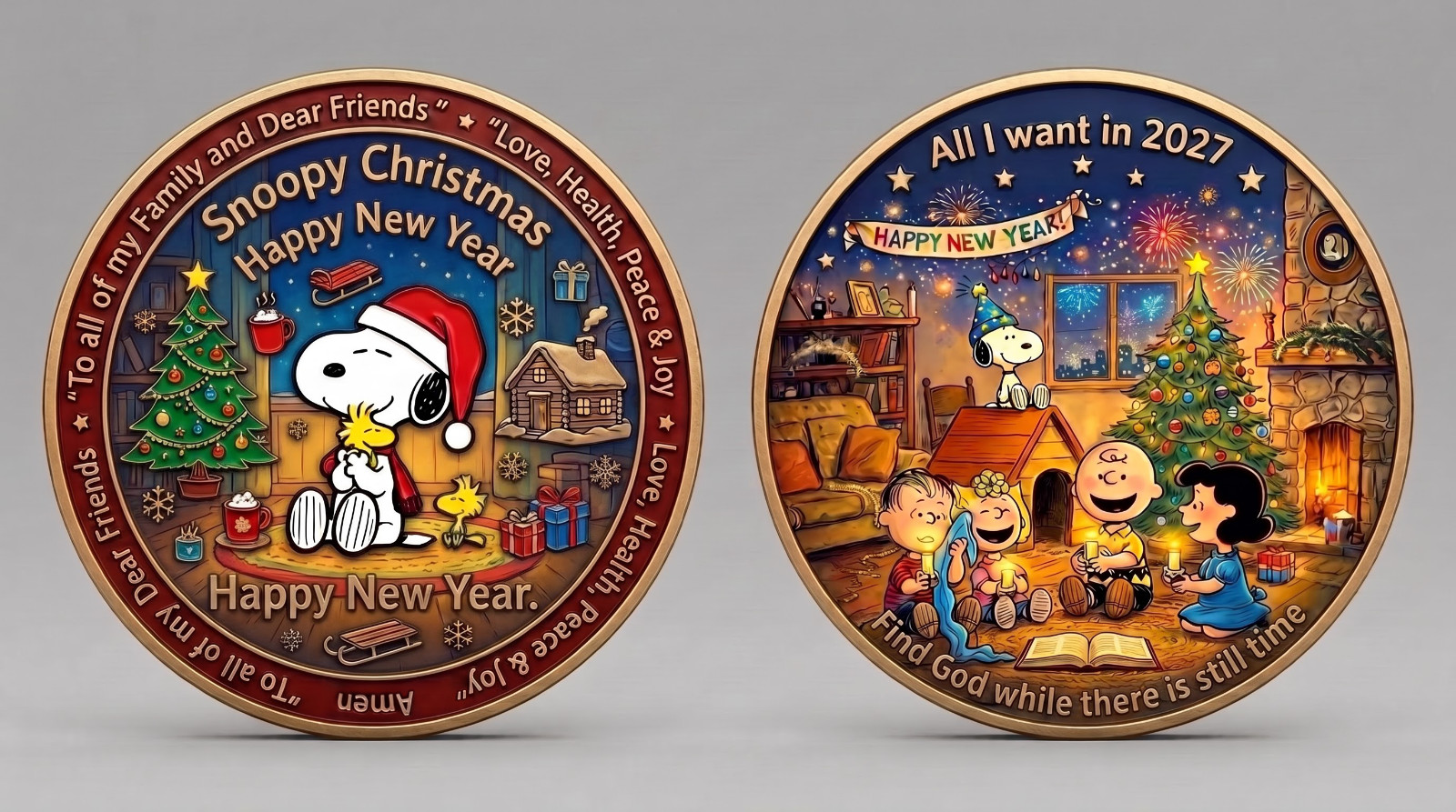 Snoopy Christmas & Happy New Year Adventure Commemorative Coin